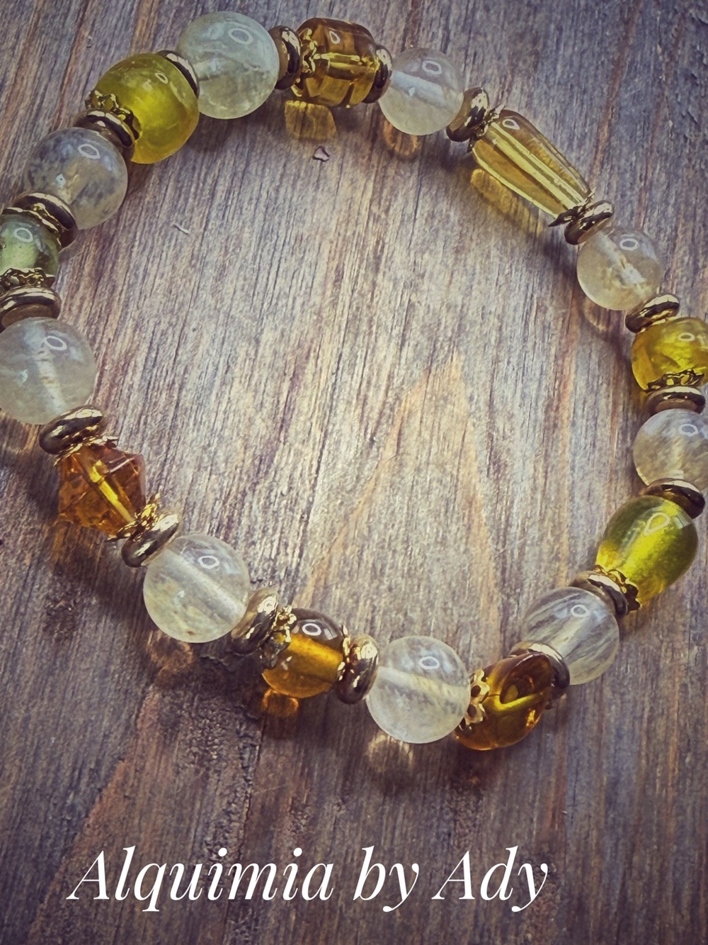 Citrine  summer beaded bracelet + eclectic